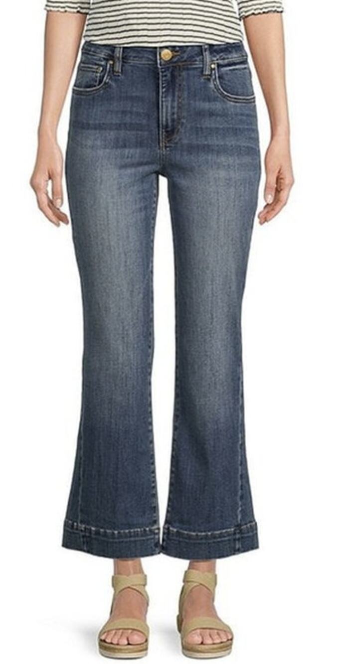 Kut from the Kloth Women's 2 Defiant Kelsey Fab Ab Hi-Rise Flare Jeans O2-2